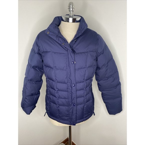 LL Bean DownTek Down Puffer Jacket Womens Size M Navy Blue Pertek Classic 295967 - Picture 2 of 10